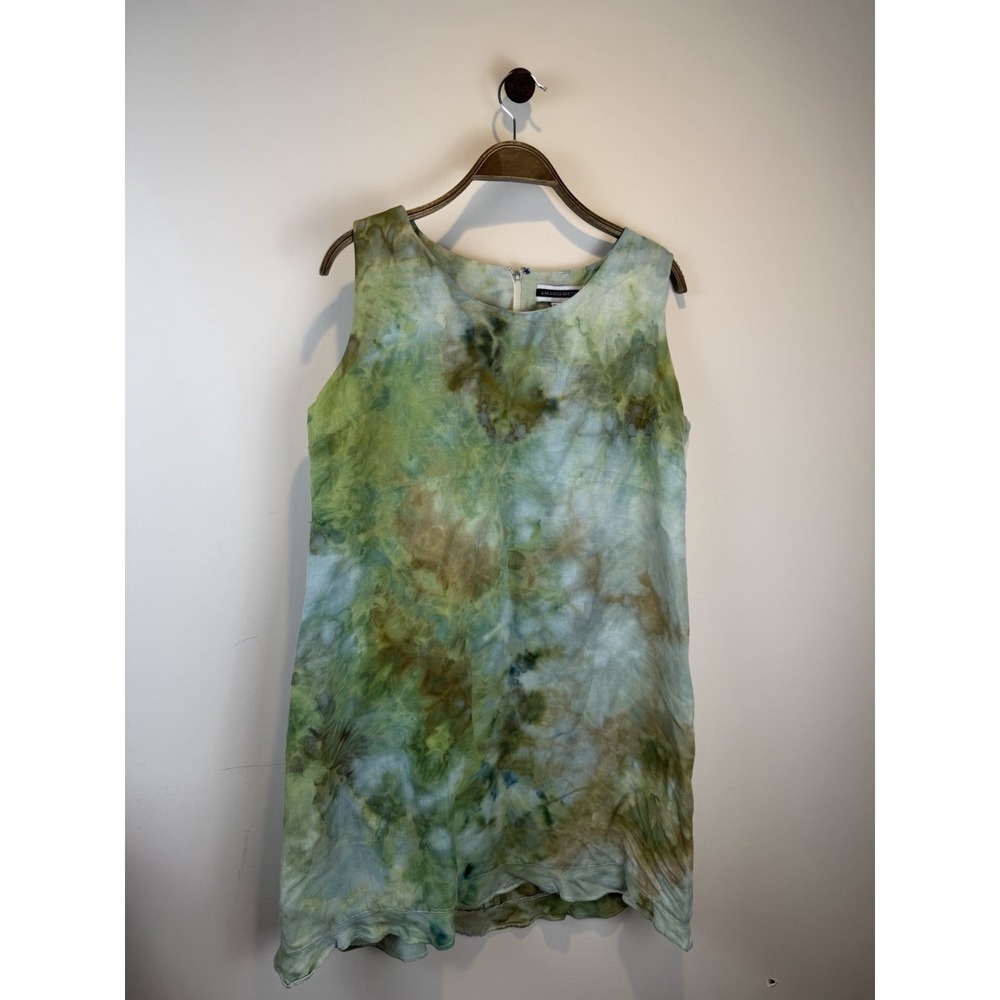 Vintage Green Boho Tie Dye Watercolor Dress FairyGrunge Size 18 Amanda Smith - Picture 1 of 10